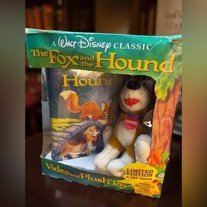 Disney The Fox and the Hound VHS with Plush
